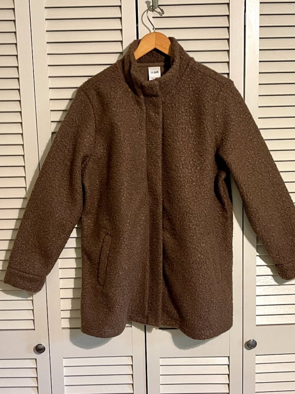 Blair Felted Fleece Jacket/Coat * Wmns Sz Lrg * Brown * Zip & Snap * Excel Cond
